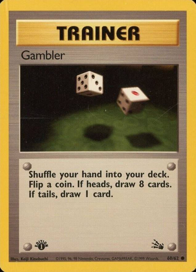 1999 Pokemon Fossil Gambler #60 TCG Card