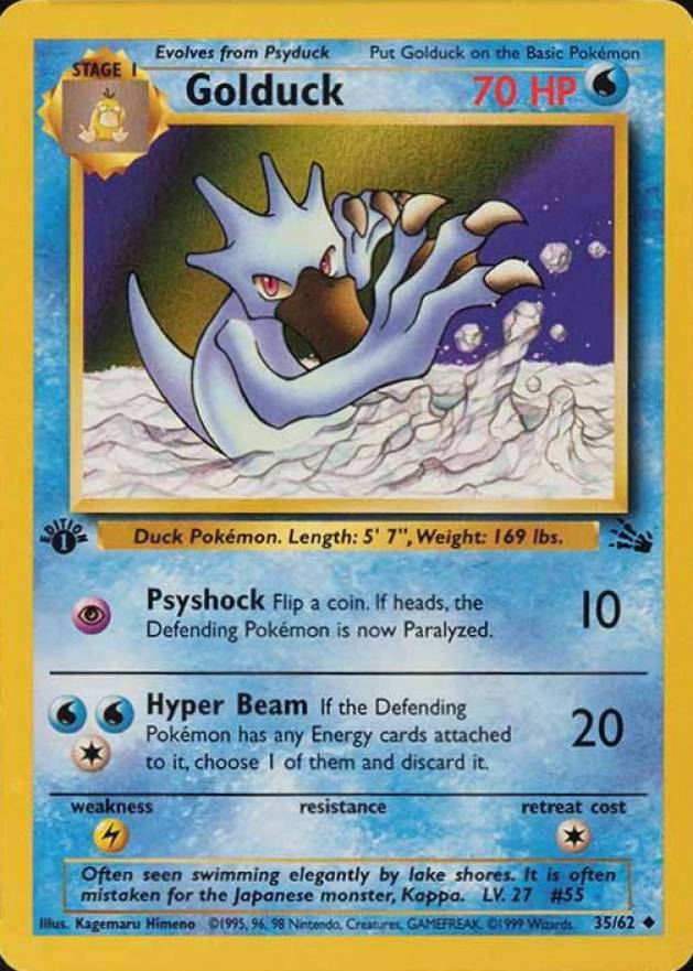 1999 Pokemon Fossil Golduck #35 TCG Card
