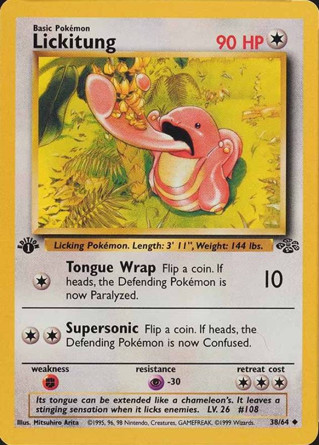 1999 Pokemon Jungle Lickitung #38 TCG Card