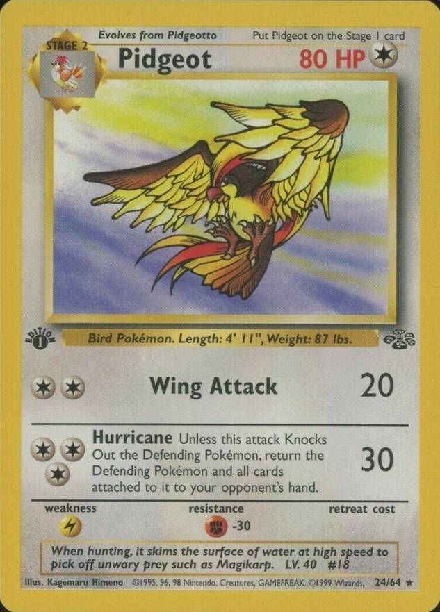 1999 Pokemon Jungle Pidgeot #24 TCG Card