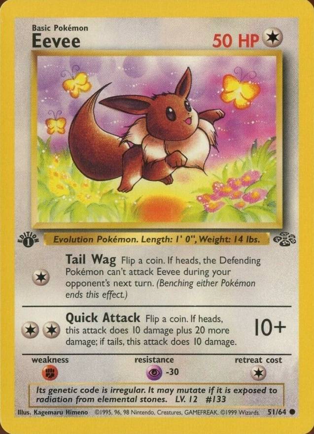1999 Pokemon Jungle Eevee #51 Non-Sports Card