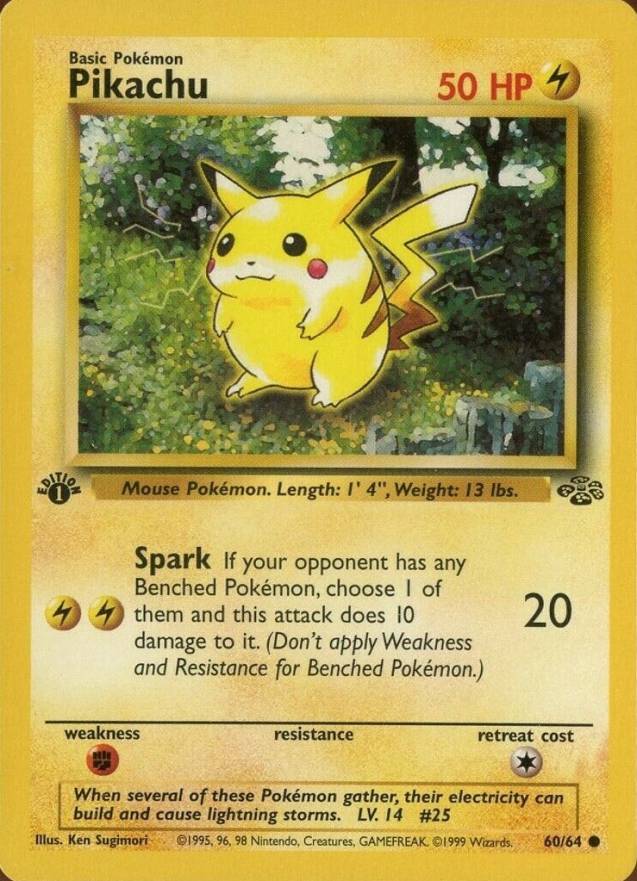 1999 Pokemon Jungle Pikachu #60 TCG Card