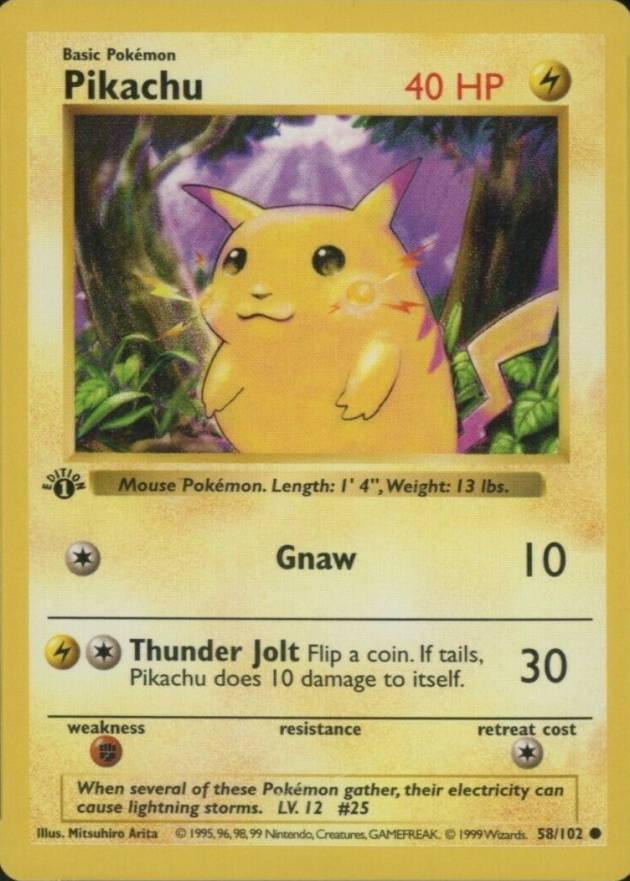 1999 Pokemon Game Pikachu #58 TCG Card