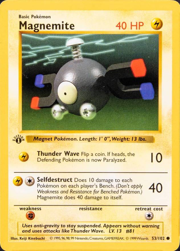 1999 Pokemon Game Magnemite #53 TCG Card