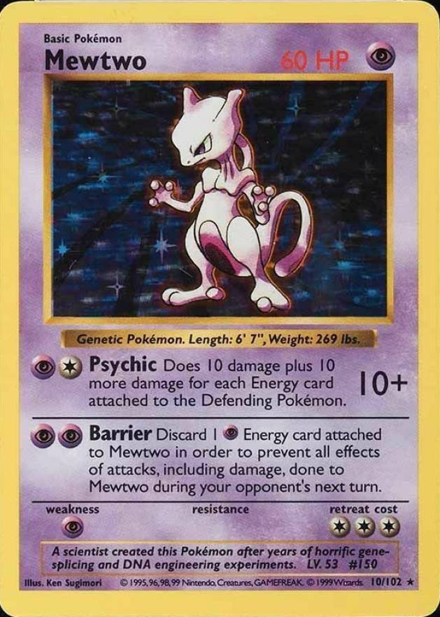 1999 Pokemon Game Mewtwo-Holo #10 TCG Card