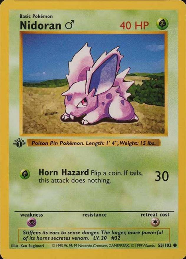 1999 Pokemon Game Nidoran #55 TCG Card