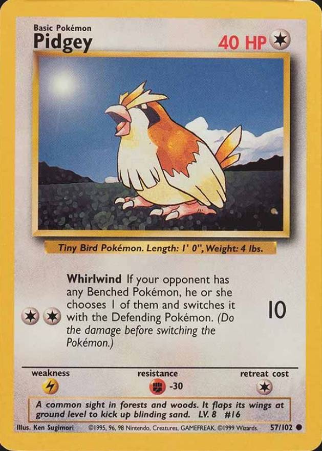 1999 Pokemon Game Pidgey #57 TCG Card