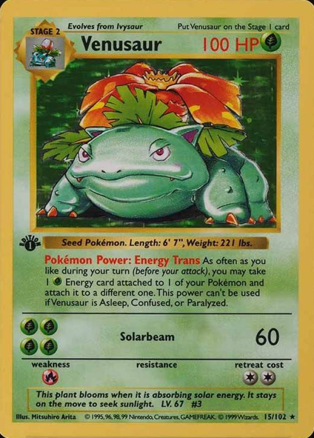 1999 Pokemon Game Venusaur-Holo #15 TCG Card