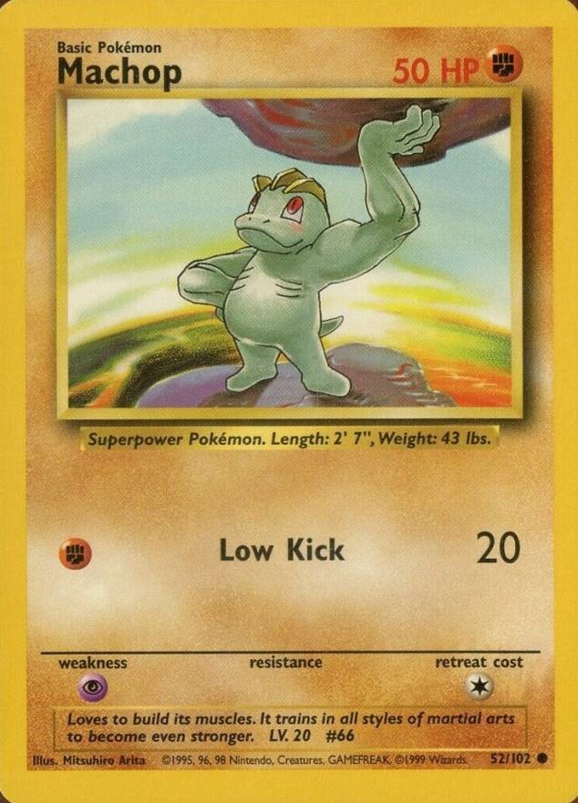 1999 Pokemon Game Machop #52 TCG Card