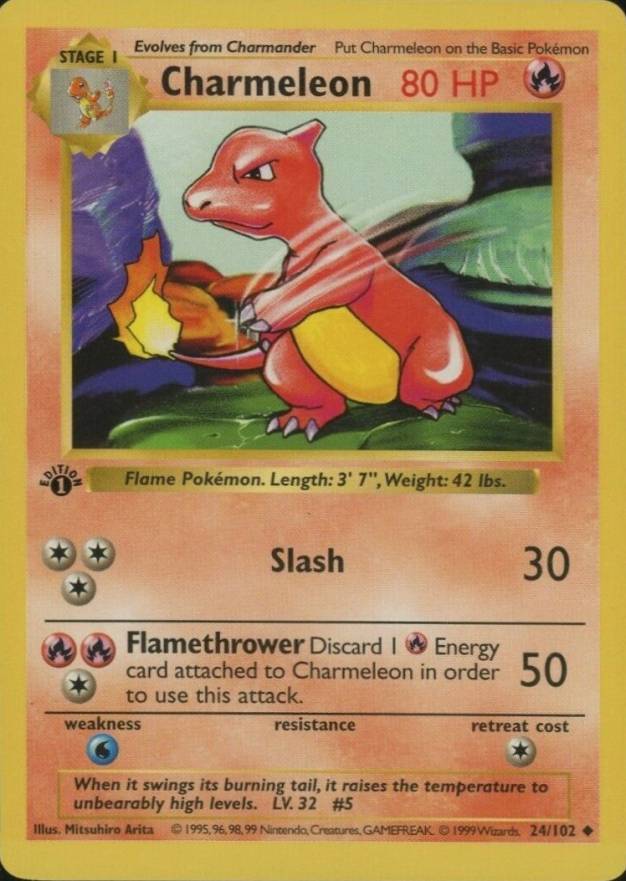 1999 Pokemon Game Charmeleon #24 TCG Card