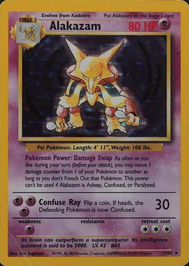 1999 Pokemon Game Alakazam-Holo #1 TCG Card