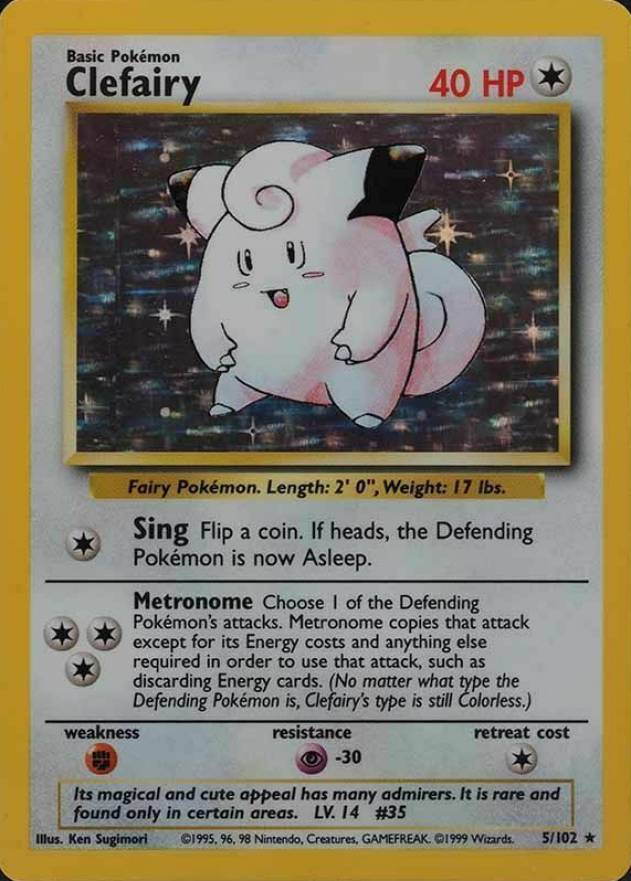 1999 Pokemon Game Clefairy-Holo #5 TCG Card