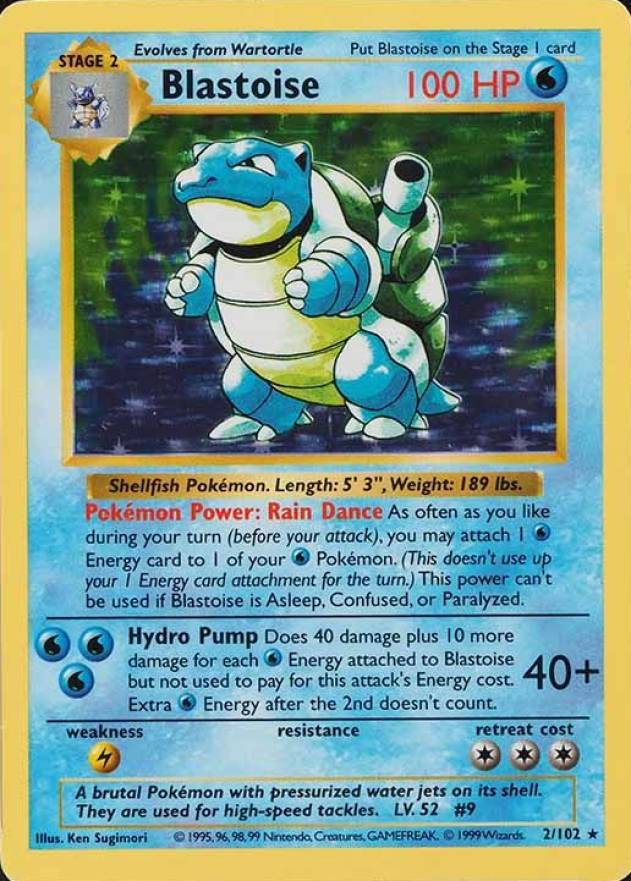 1999 Pokemon Game Blastoise-Holo #2 TCG Card