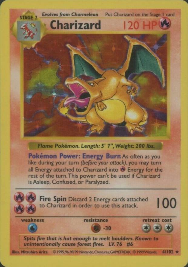1999 Pokemon Game Charizard-Holo #4 TCG Card