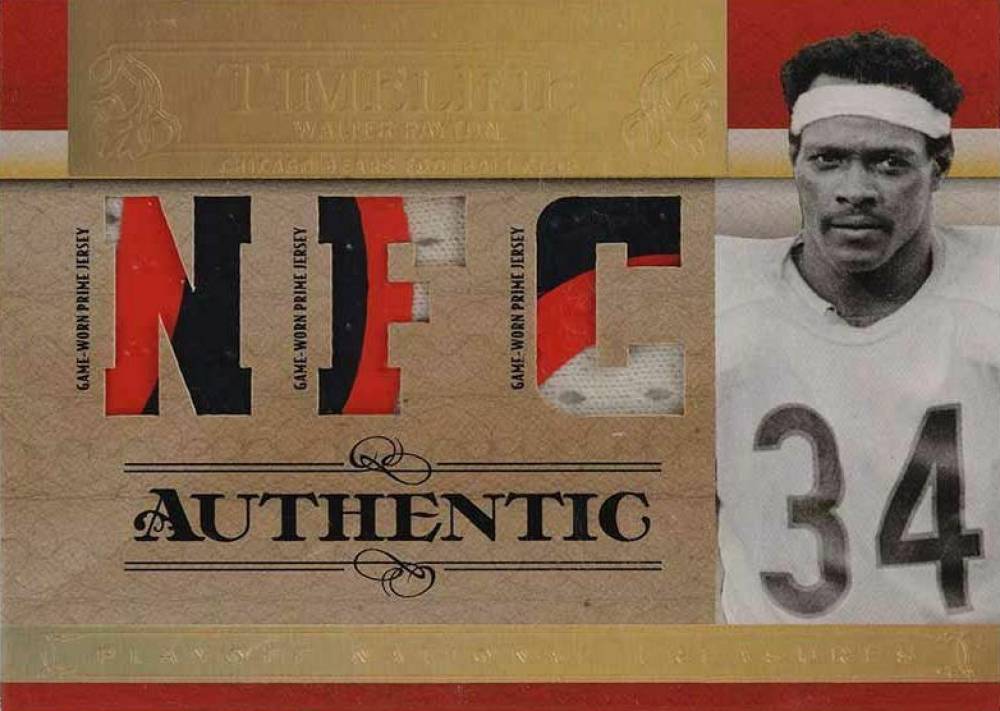 2007 Playoff National Treasures Timeline AFC/NFC Material Walter Payton #T-WP Football Card