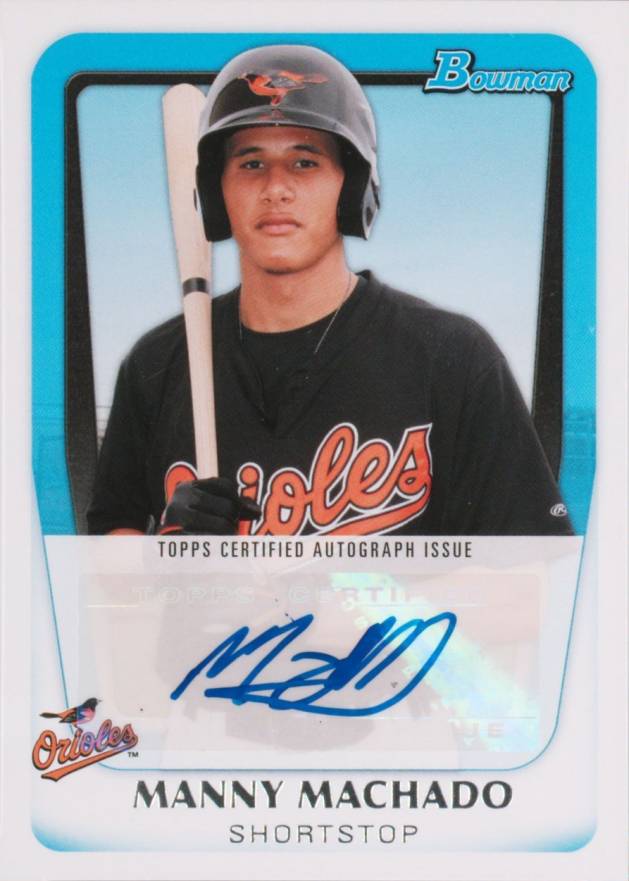 2011 Bowman Prospects Autograph Manny Machado #BPAMM Baseball Card