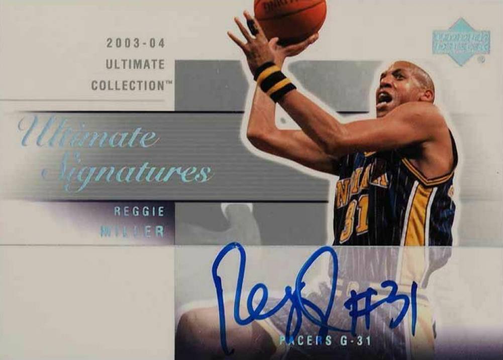 2003 Ultimate Collection Ultimate Signatures Reggie Miller #RM-A Basketball Card