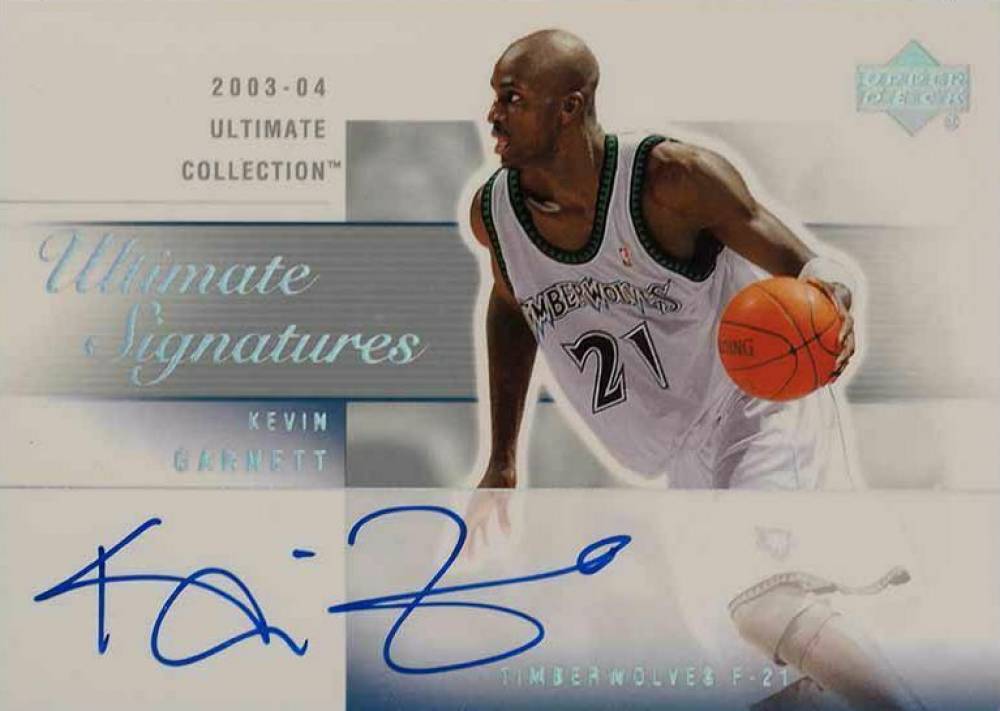 2003 Ultimate Collection Ultimate Signatures Kevin Garnett #KG-A Basketball Card
