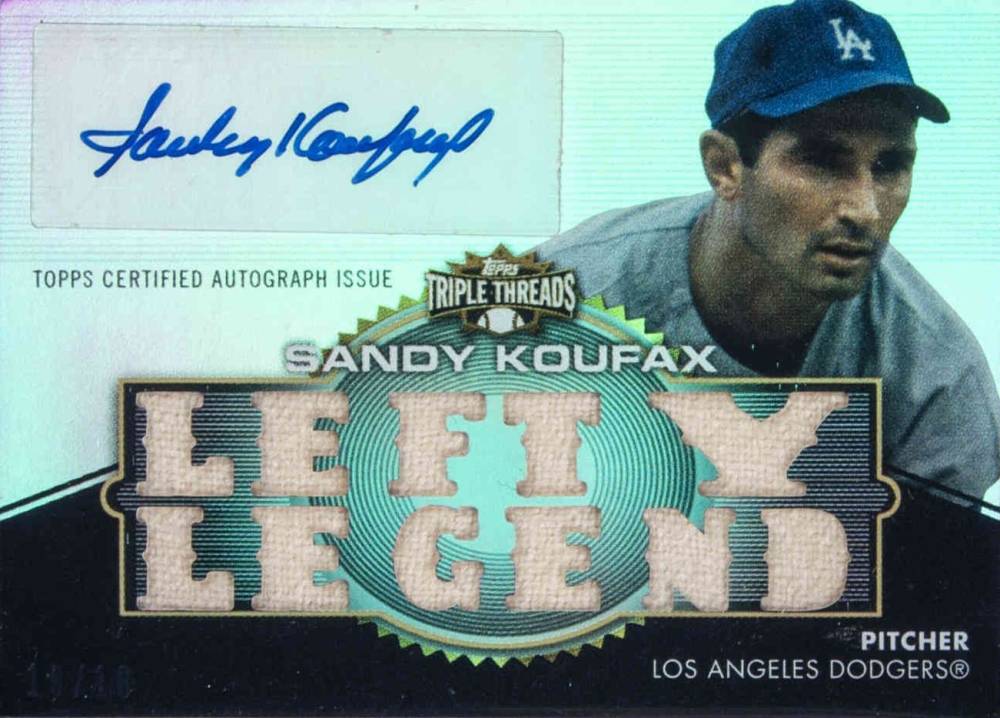 2012 Topps Triple Threads Autograph Relics Sandy Koufax #142 Baseball Card