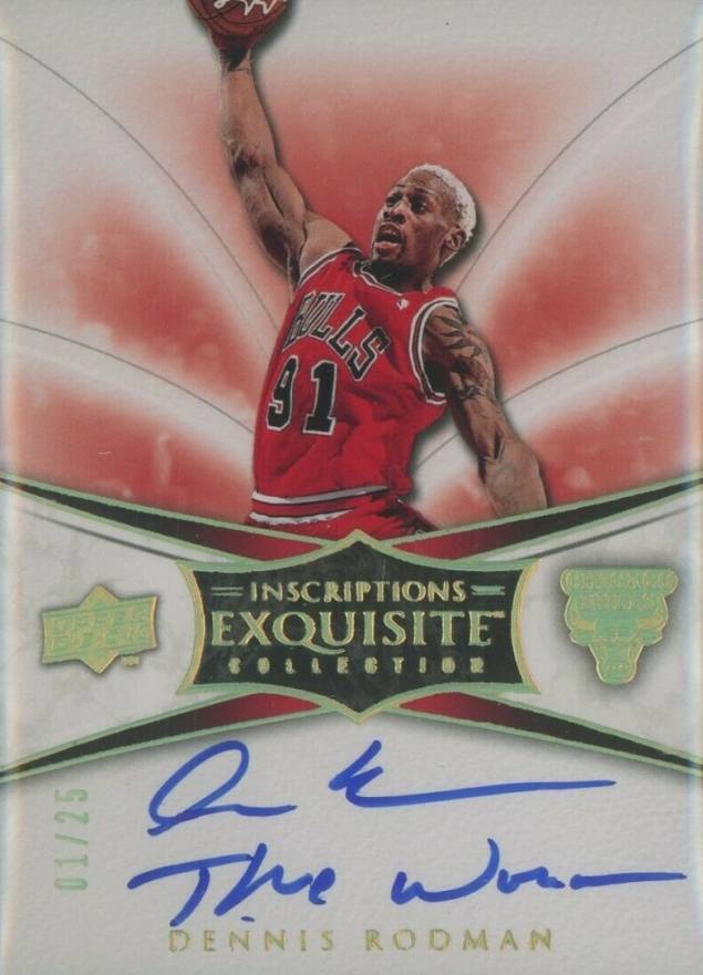 2008 Upper Deck Exquisite Collection Inscriptions Dennis Rodman #DR Basketball Card