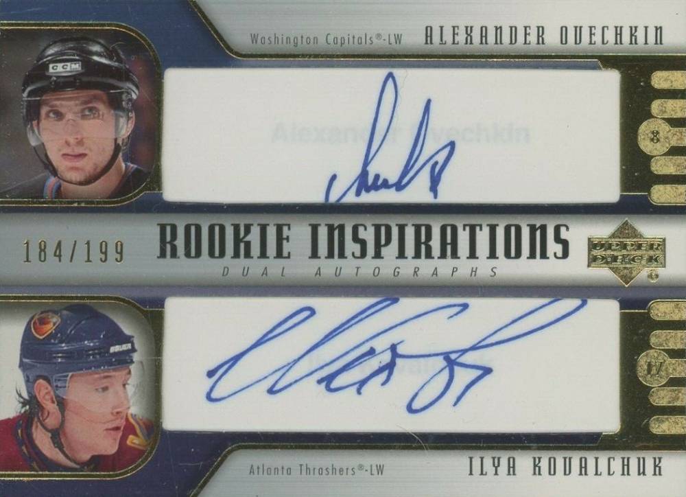 2005 Upper Deck Rookie Update Inspirations Dual Autographs Alexander Ovechkin/Ilya Kovalchuk #275 Hockey Card
