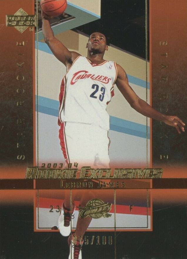 2003 Upper Deck Rookie Exclusives LeBron James #1 Basketball Card