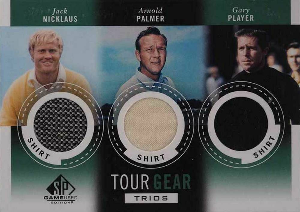 2014 SP Game Used Tour Gear Trios Arnold Palmer/Gary Player/Jack Nicklaus #NPP Golf Card