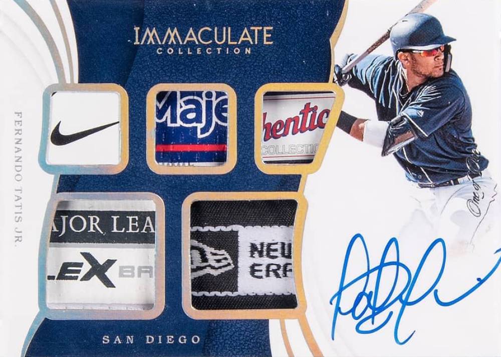 2019 Panini Immaculate Collection Immaculate Fives Autograph Relics Fernando Tatis Jr. #F-FT Baseball Card