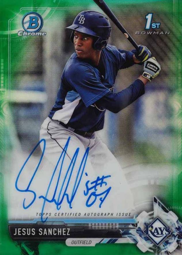 2017 Bowman Chrome Prospect Autograph Jesus Sanchez #JS Baseball Card