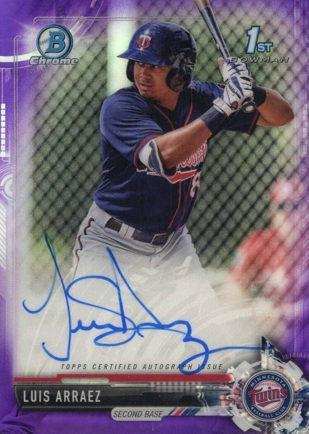2017 Bowman Chrome Prospect Autograph Luis Arraez #LA Baseball Card