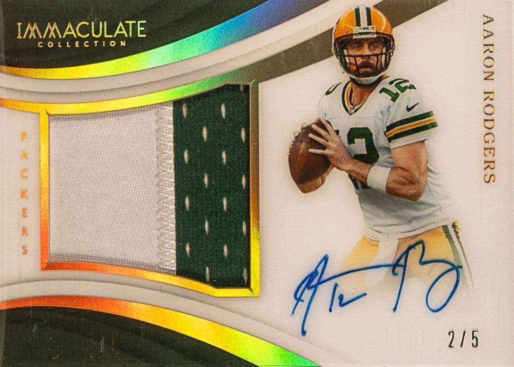 2018 Panini Immaculate Collection Premium Patch Autograph Aaron Rodgers #PPAR Football Card