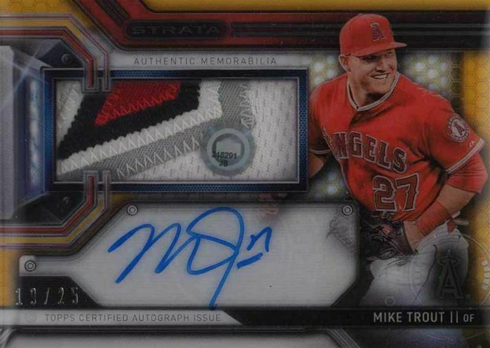 2016 Topps Strata Clearly Authentic Autograph Relic Mike Trout #MT Baseball Card
