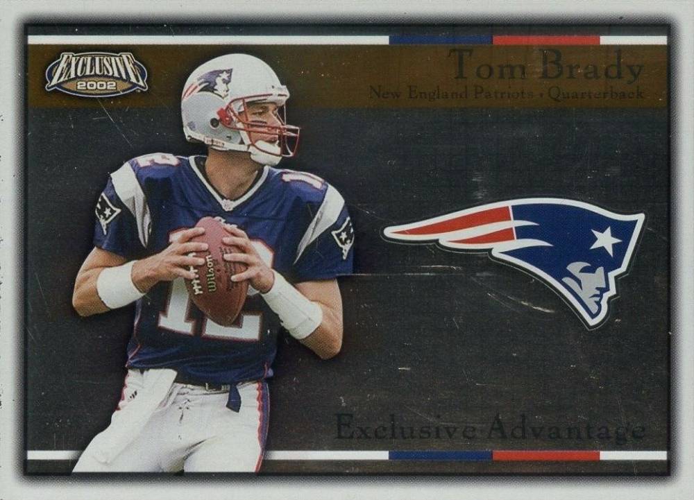 2002 Pacific Exclusive Exclusive Advantage Tom Brady #13 Football Card