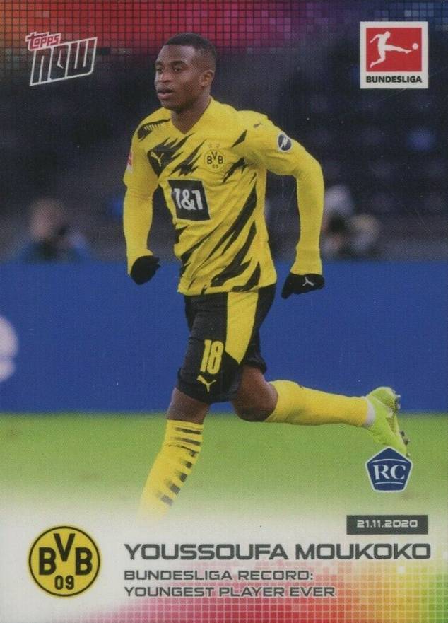 2020 Topps Now Bundesliga Youssoufa Moukoko #45 Soccer Card