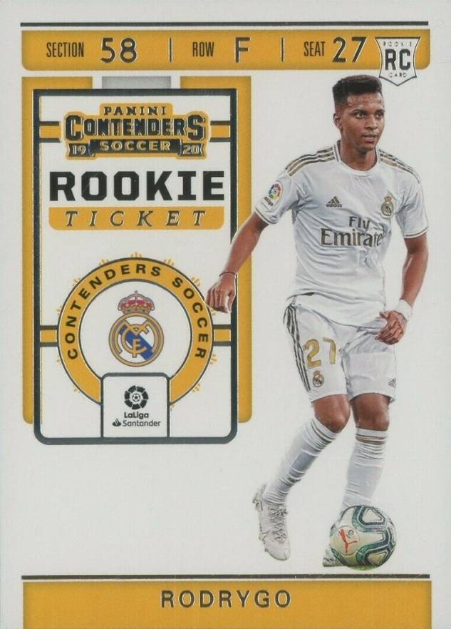 2019 Panini Chronicles Contenders Rookie Ticket Rodrygo #RT7 Soccer Card