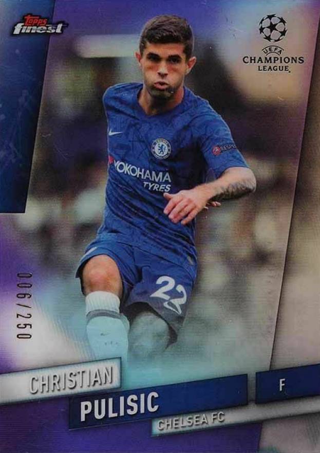 2019 Finest UEFA Champions League Christian Pulisic #95 Soccer Card