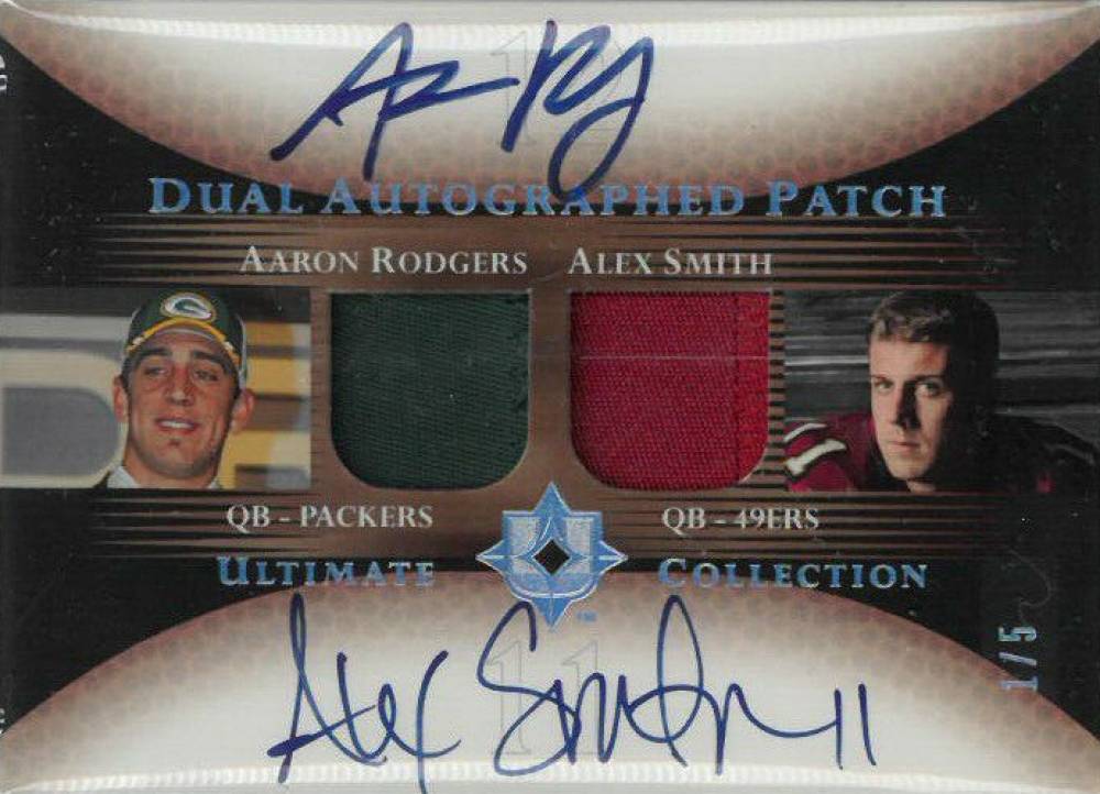2005 Ultimate Collection Dual Game Jersey Signed Aaron Rodgers/Alex Smith #DPARS Football Card