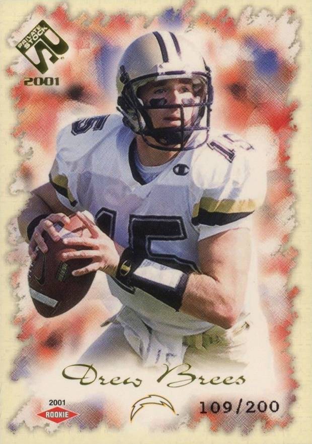 2001 Pacific Private Stock Drew Brees #160 Football Card