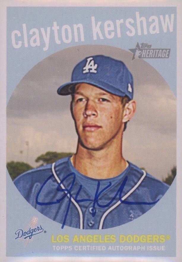 2008 Topps Heritage Real One Autographs Clayton Kershaw #ROACK Baseball Card