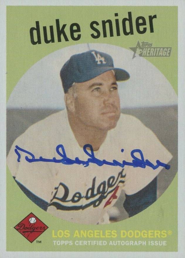 2008 Topps Heritage Real One Autographs Duke Snider #ROADS Baseball Card