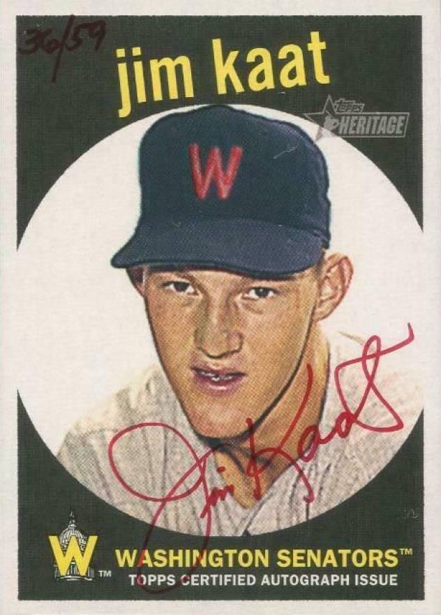 2008 Topps Heritage Real One Autographs Jim Kaat #ROAJK Baseball Card