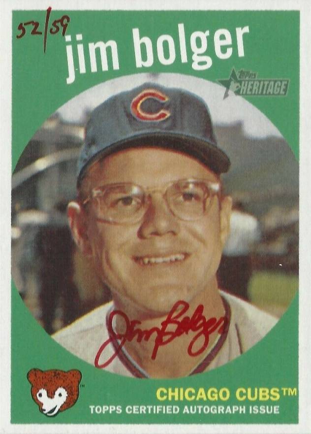 2008 Topps Heritage Real One Autographs Jim Bolger #ROAJB Baseball Card