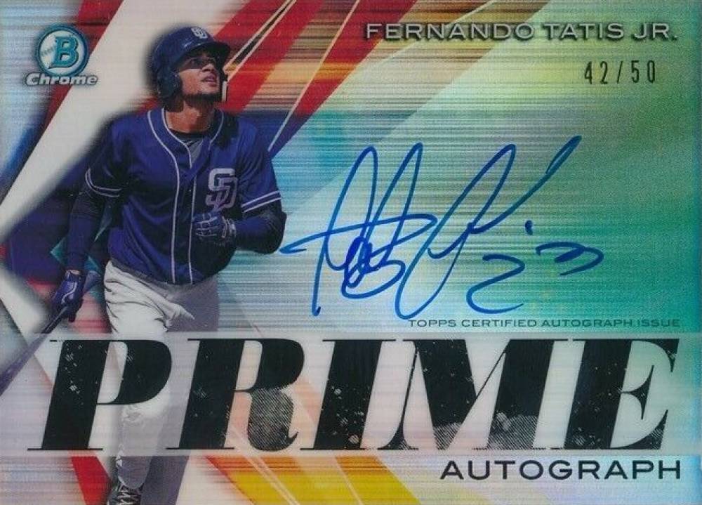 2019 Bowman Chrome Prime Autograph Fernando Tatis Jr. #FTJ Baseball Card