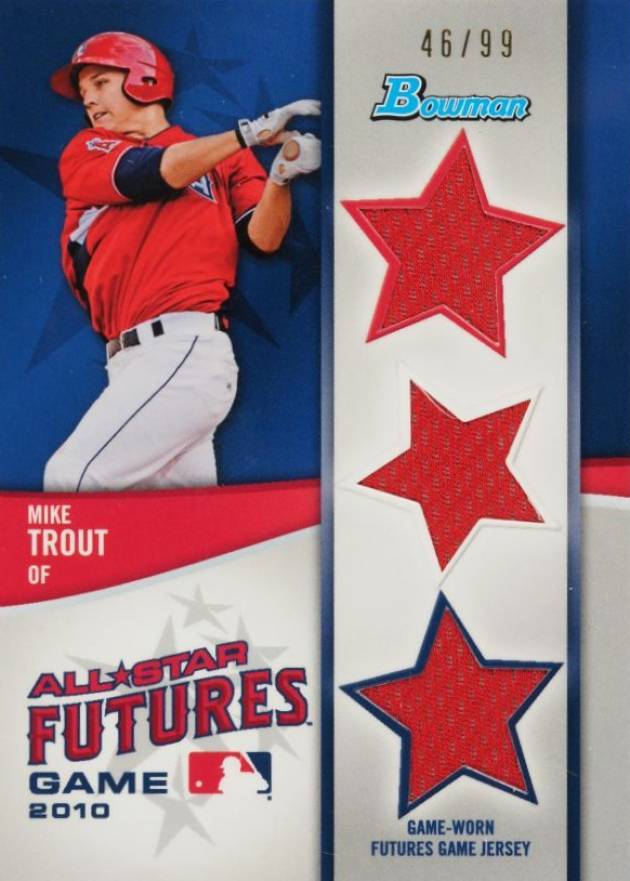 2011 Bowman Future's Game Triple Relics Mike Trout #MT Baseball Card