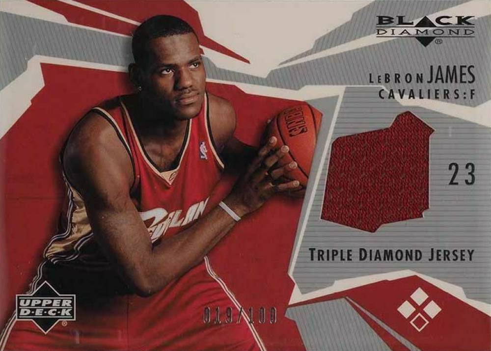 2003 Upper Deck Black Diamond Jersey LeBron James #BD3LJ Basketball Card