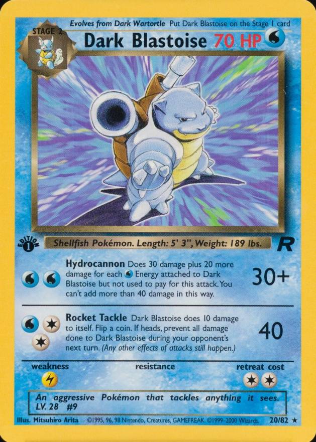 2000 Pokemon Rocket Dark Blastoise #20 TCG Card