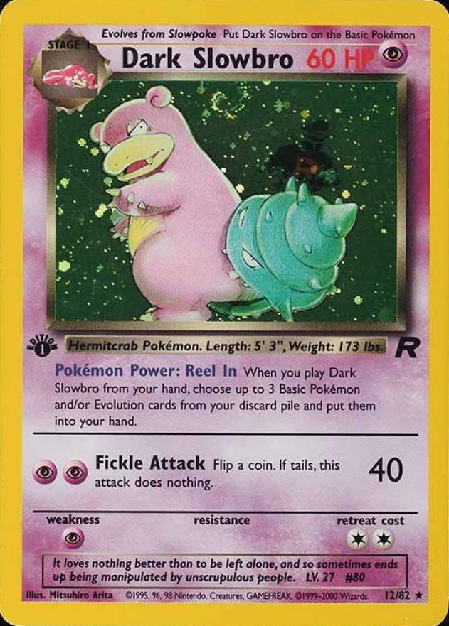 2000 Pokemon Rocket Dark Slowbro-Holo #12 TCG Card