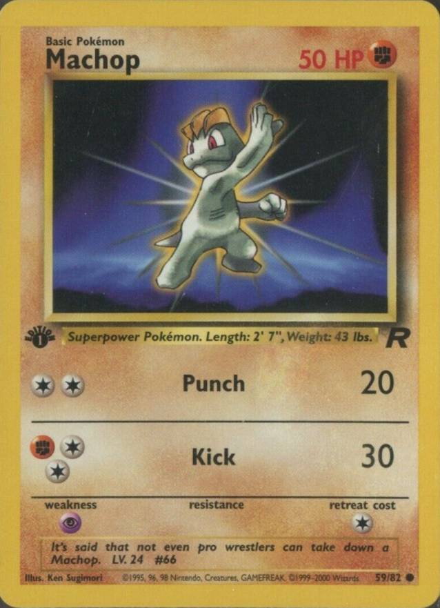 2000 Pokemon Rocket Machop #59 TCG Card