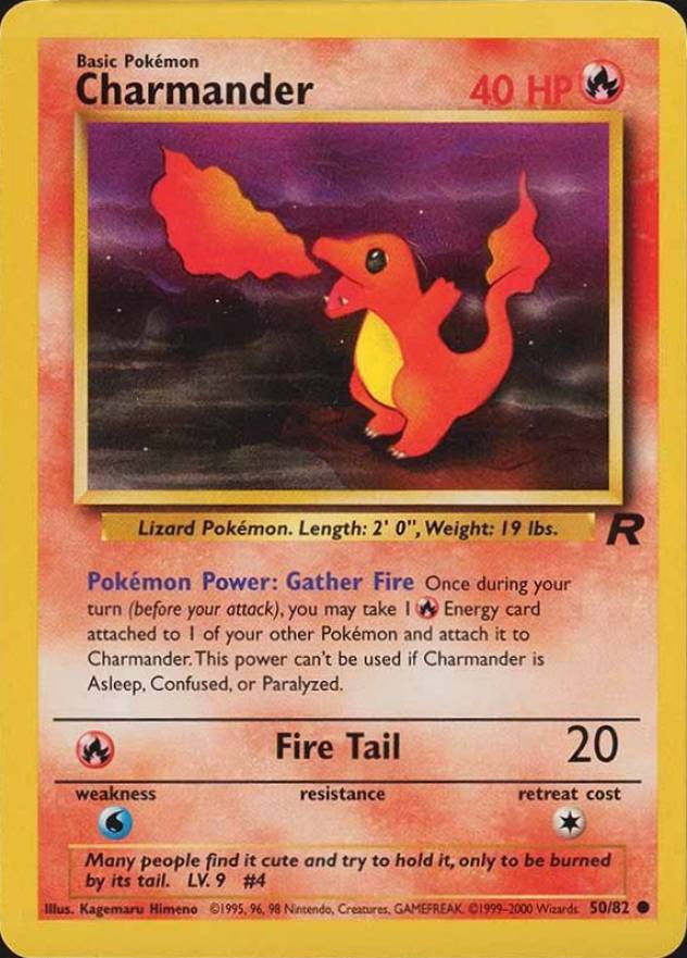 2000 Pokemon Rocket Charmander #50 TCG Card