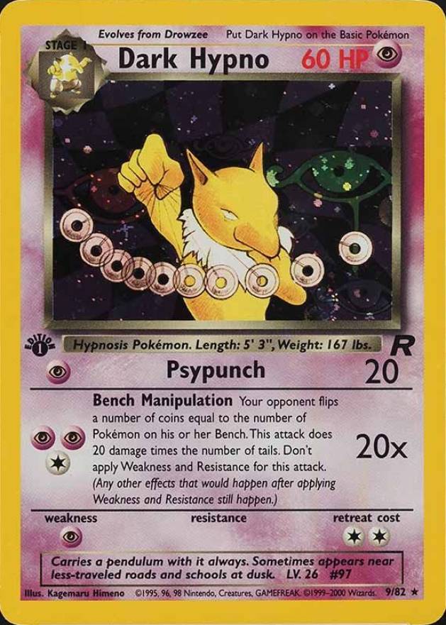 2000 Pokemon Rocket Dark Hypno-Holo #9 TCG Card